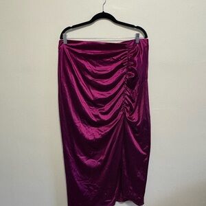 Express Fuchsia Ruched Pencil Skirt
